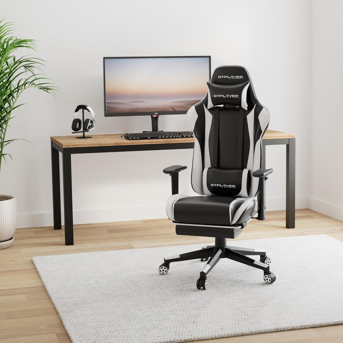 GTPLAYER Gaming Chair with Footrest, 3D Armrests & Lumbar Support – 8 Colors - Flex Gamingproduct_type