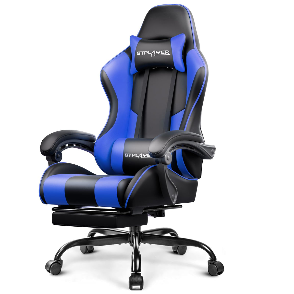 GTPLAYER Gaming Chair with Footrest & Lumbar Support, 300lb Capacity – 12 Colors - Flex Gamingproduct_type
