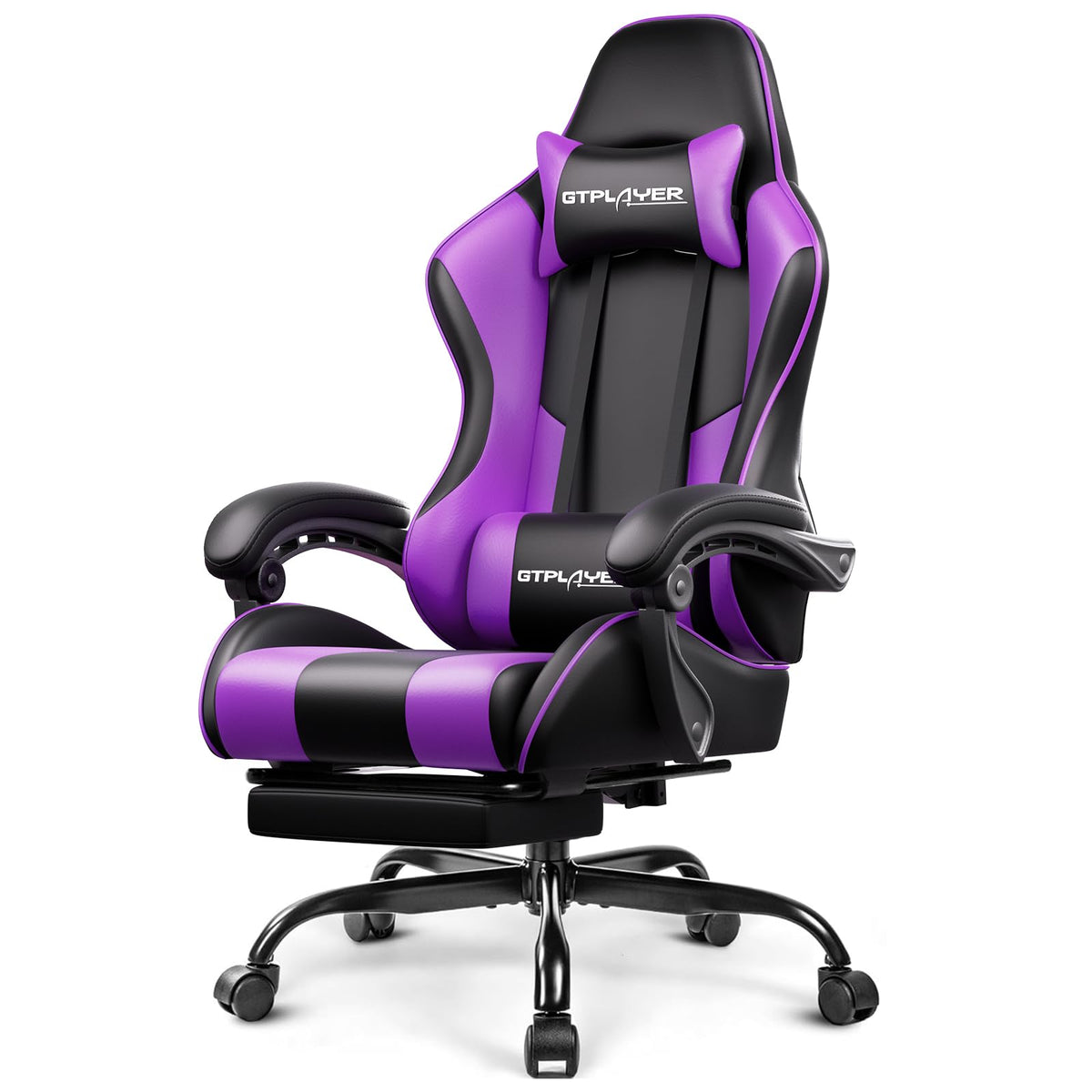 GTPLAYER Gaming Chair with Footrest & Lumbar Support, 300lb Capacity – 12 Colors - Flex Gamingproduct_type