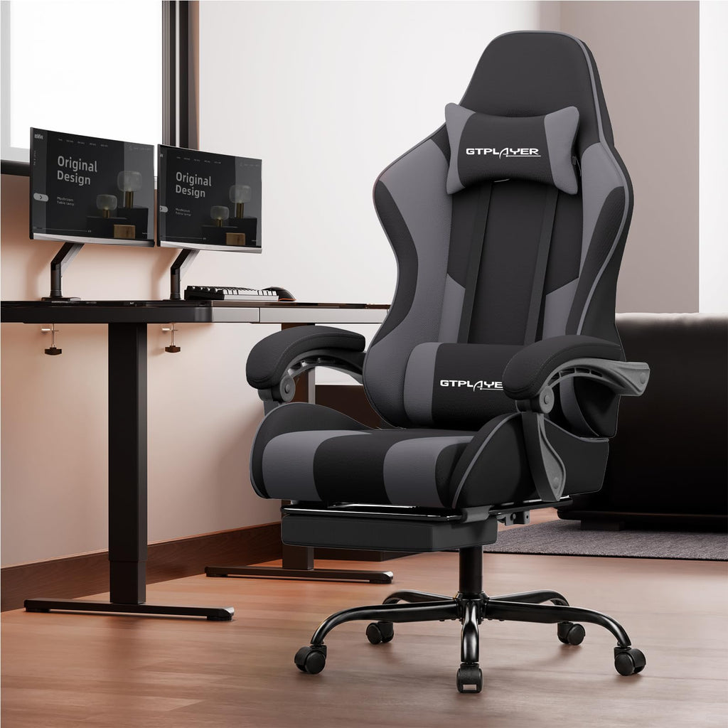 GTPLAYER Gaming Chair with Footrest & Lumbar Support, 300lb Capacity – 12 Colors - Flex Gamingproduct_type