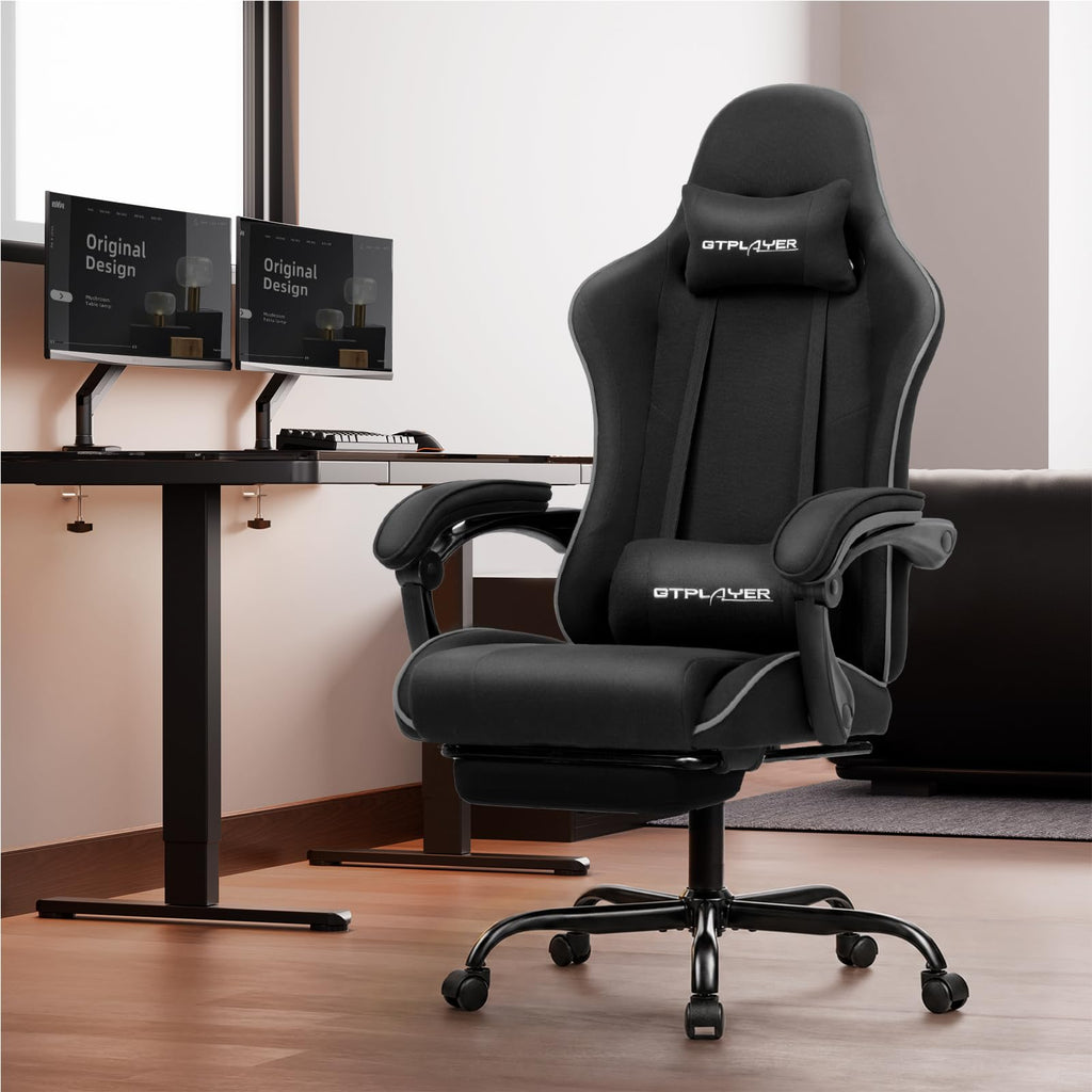 GTPLAYER Gaming Chair with Footrest & Lumbar Support, 300lb Capacity – 12 Colors - Flex Gamingproduct_type