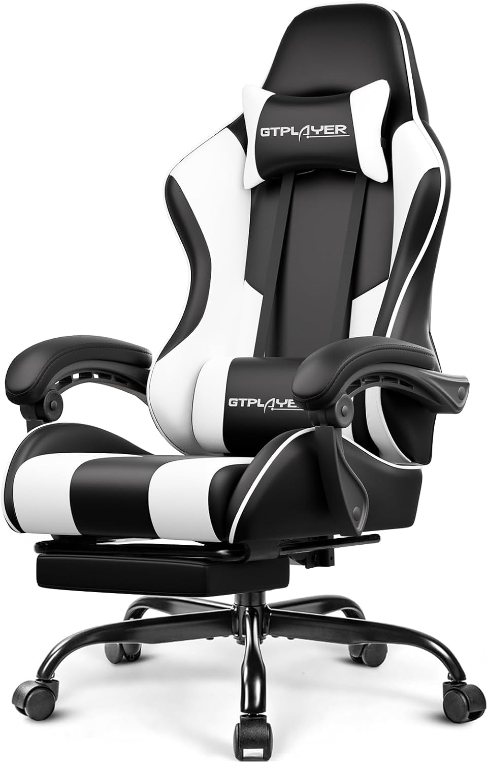 GTPLAYER Gaming Chair with Footrest & Lumbar Support, 300lb Capacity – 12 Colors - Flex Gamingproduct_type