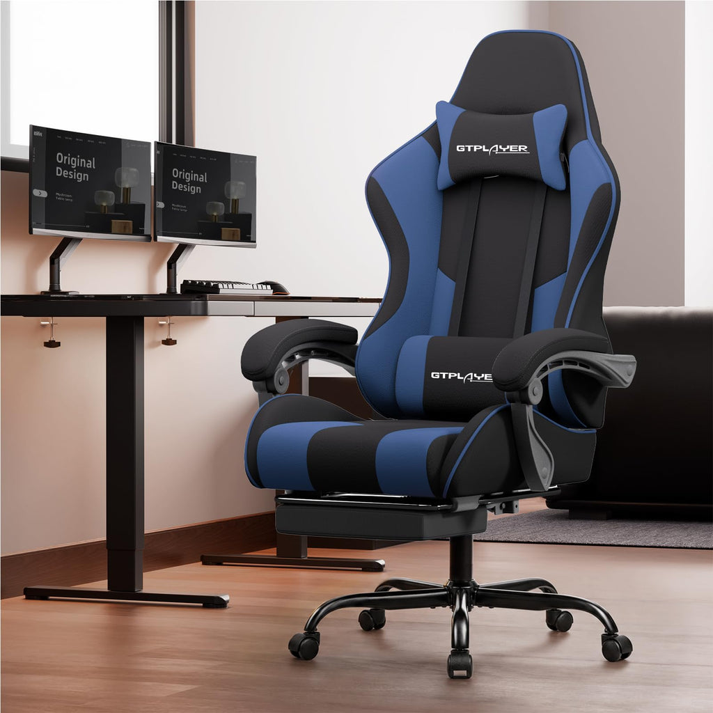 GTPLAYER Gaming Chair with Footrest & Lumbar Support, 300lb Capacity – 12 Colors - Flex Gamingproduct_type