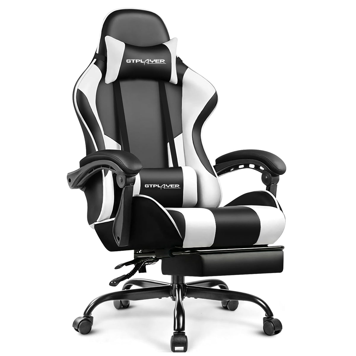 GTPLAYER Gaming Chair with Footrest & Lumbar Support, 300lb Capacity – 12 Colors - Flex Gamingproduct_type