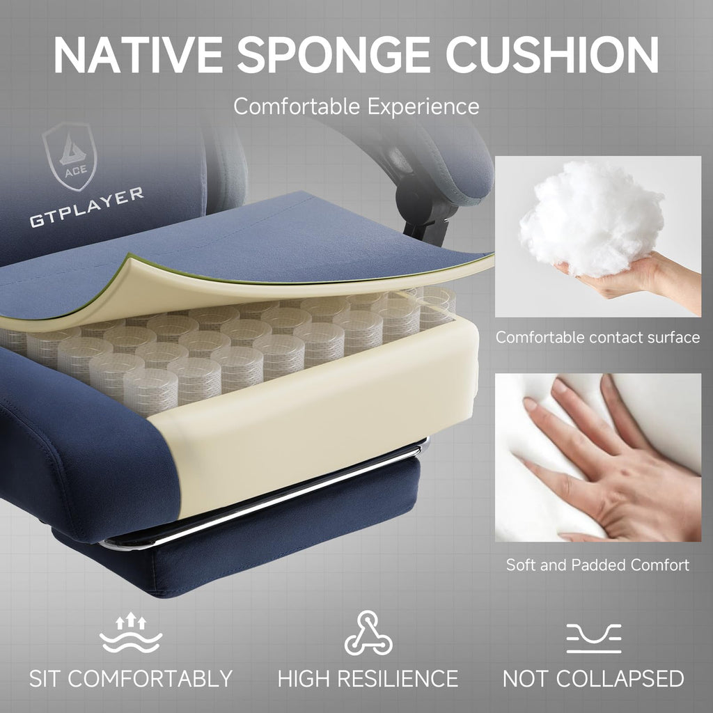 GTPLAYER Gaming Chair with Pocket Springs & Footrest – 15 Colors - Flex Gamingproduct_type