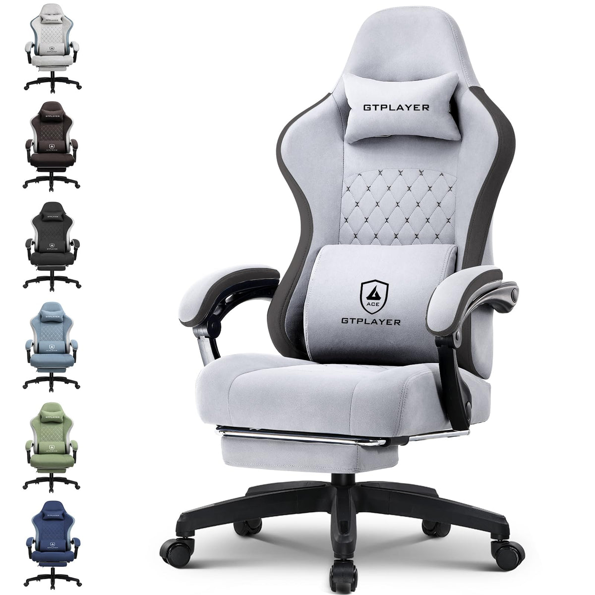 GTPLAYER Gaming Chair with Pocket Springs & Footrest – 15 Colors - Flex Gamingproduct_type