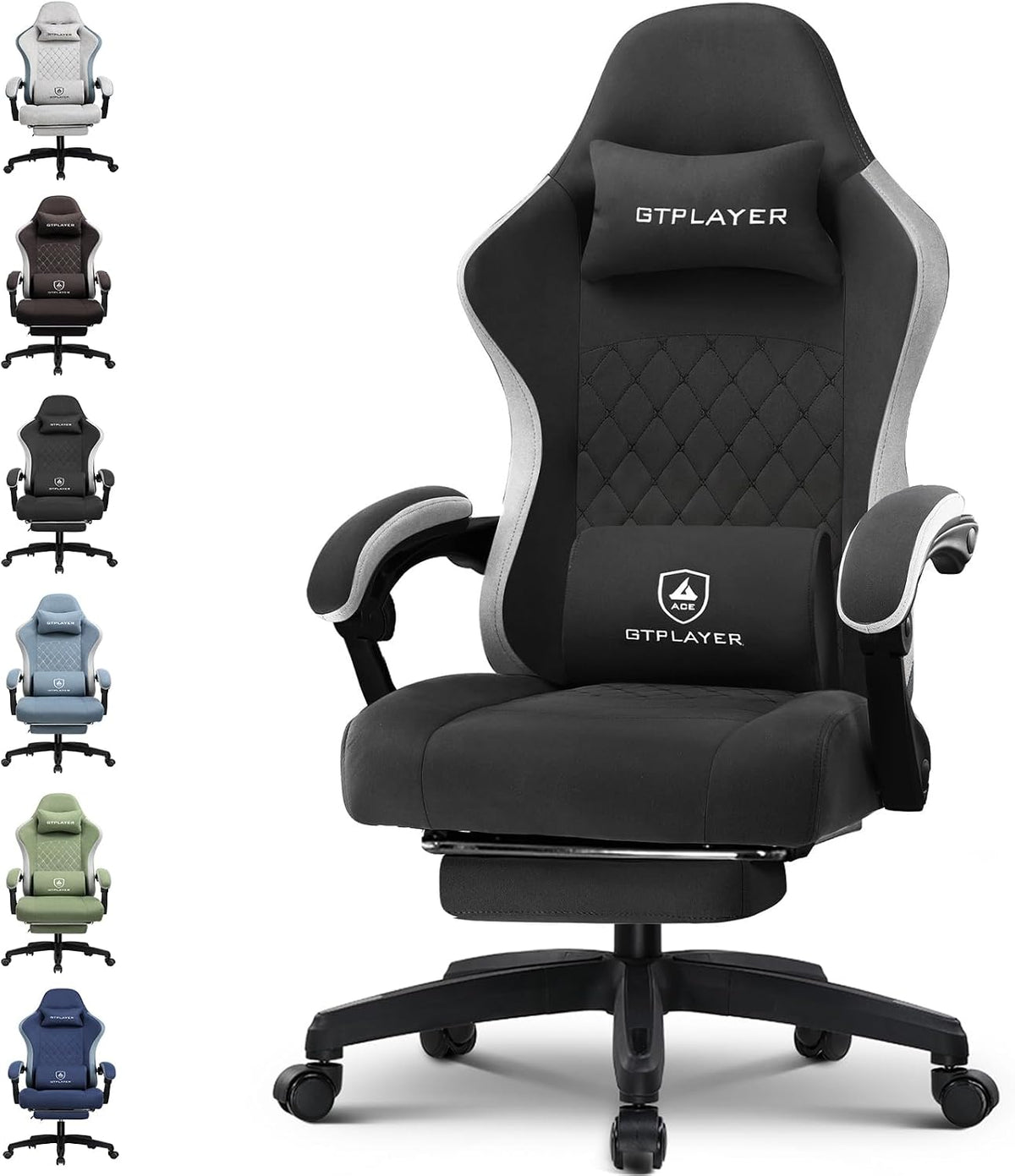 GTPLAYER Gaming Chair with Pocket Springs & Footrest – 15 Colors - Flex Gamingproduct_type