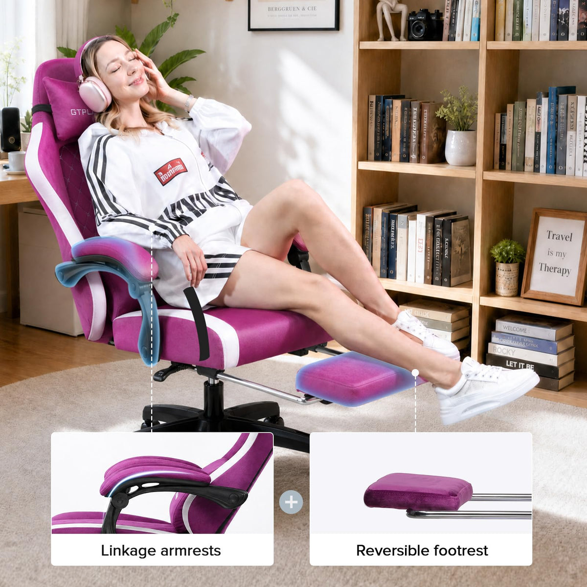 GTPLAYER Gaming Chair with Pocket Springs & Footrest – 15 Colors - Flex Gamingproduct_type