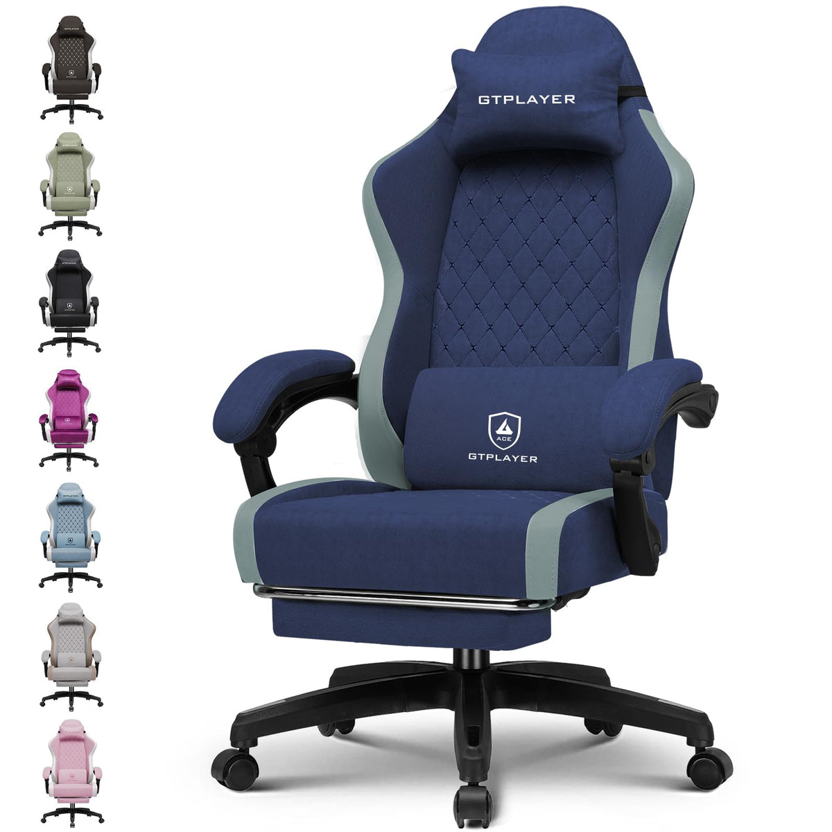 GTPLAYER Gaming Chair with Pocket Springs & Footrest – 15 Colors - Flex Gamingproduct_type