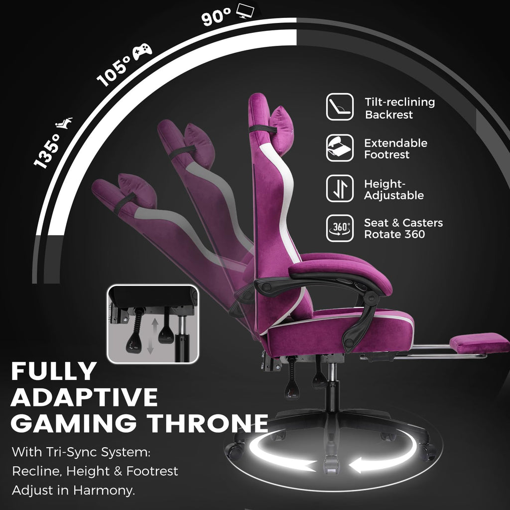 GTPLAYER Gaming Chair with Pocket Springs & Footrest – 15 Colors - Flex Gamingproduct_type