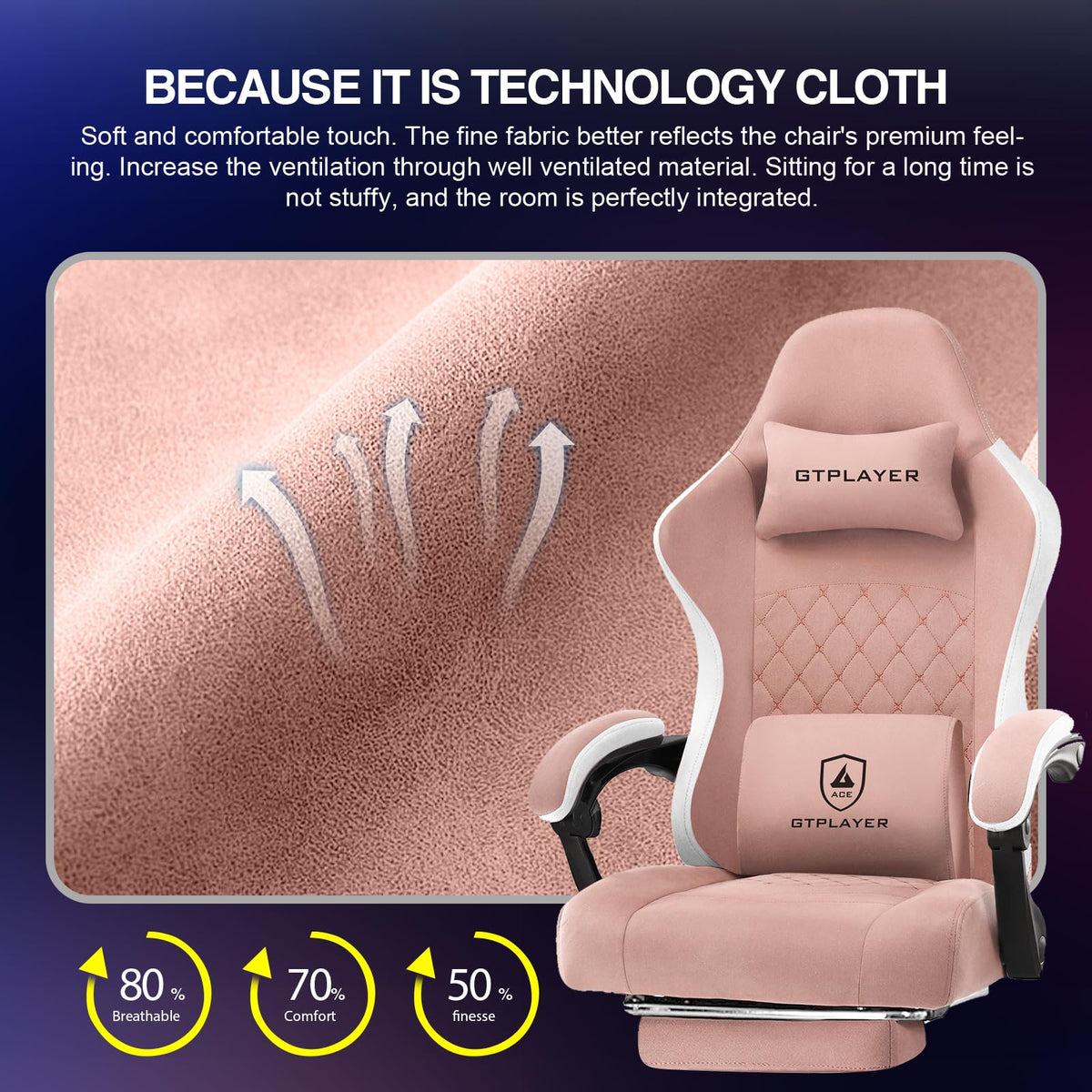 GTPLAYER Gaming Chair with Pocket Springs & Footrest – 15 Colors - Flex Gamingproduct_type