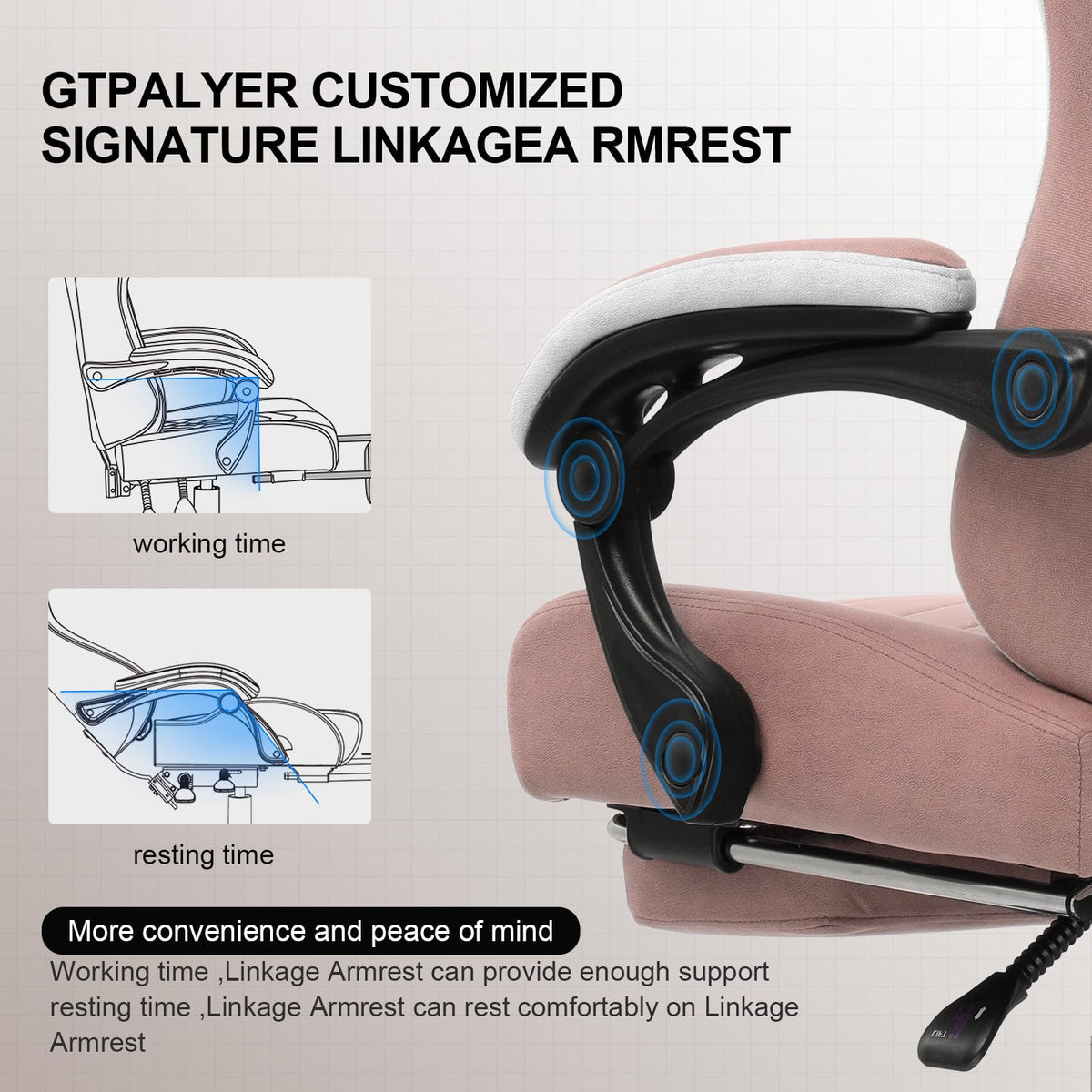 GTPLAYER Gaming Chair with Pocket Springs & Footrest – 15 Colors - Flex Gamingproduct_type