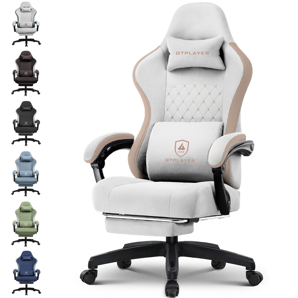 GTPLAYER Gaming Chair with Pocket Springs & Footrest – 15 Colors - Flex Gamingproduct_type
