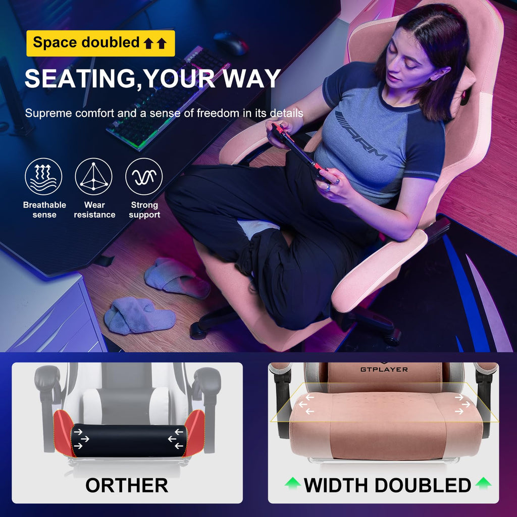 GTPLAYER Gaming Chair with Pocket Springs & Footrest – 15 Colors - Flex Gamingproduct_type