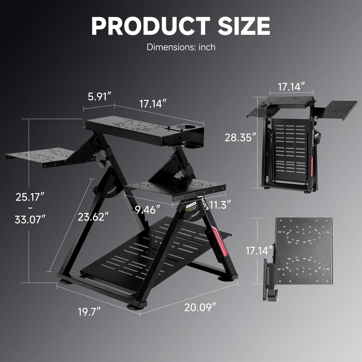 GTPLAYER GTS04 Sim Racing Wheel Stand – 3 Options - Flex Gamingproduct_type