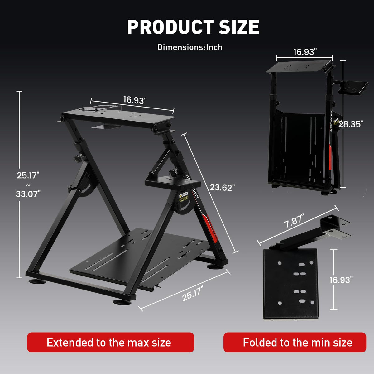 GTPLAYER GTS04 Sim Racing Wheel Stand – 3 Options - Flex Gamingproduct_type