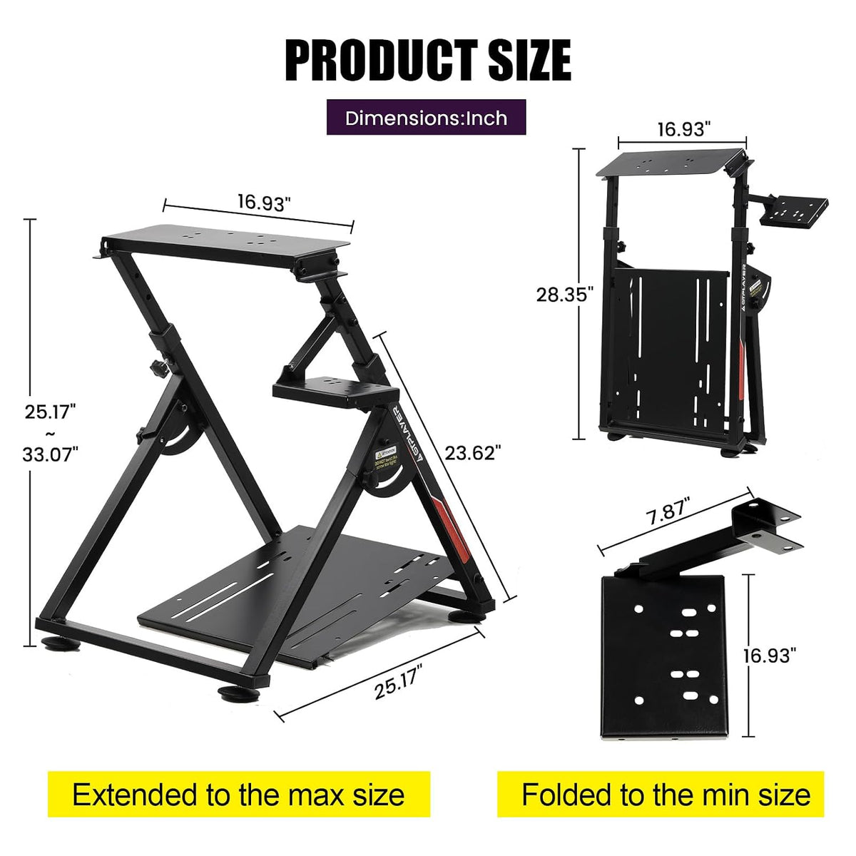 GTPLAYER GTS04 Sim Racing Wheel Stand – 3 Options - Flex Gamingproduct_type
