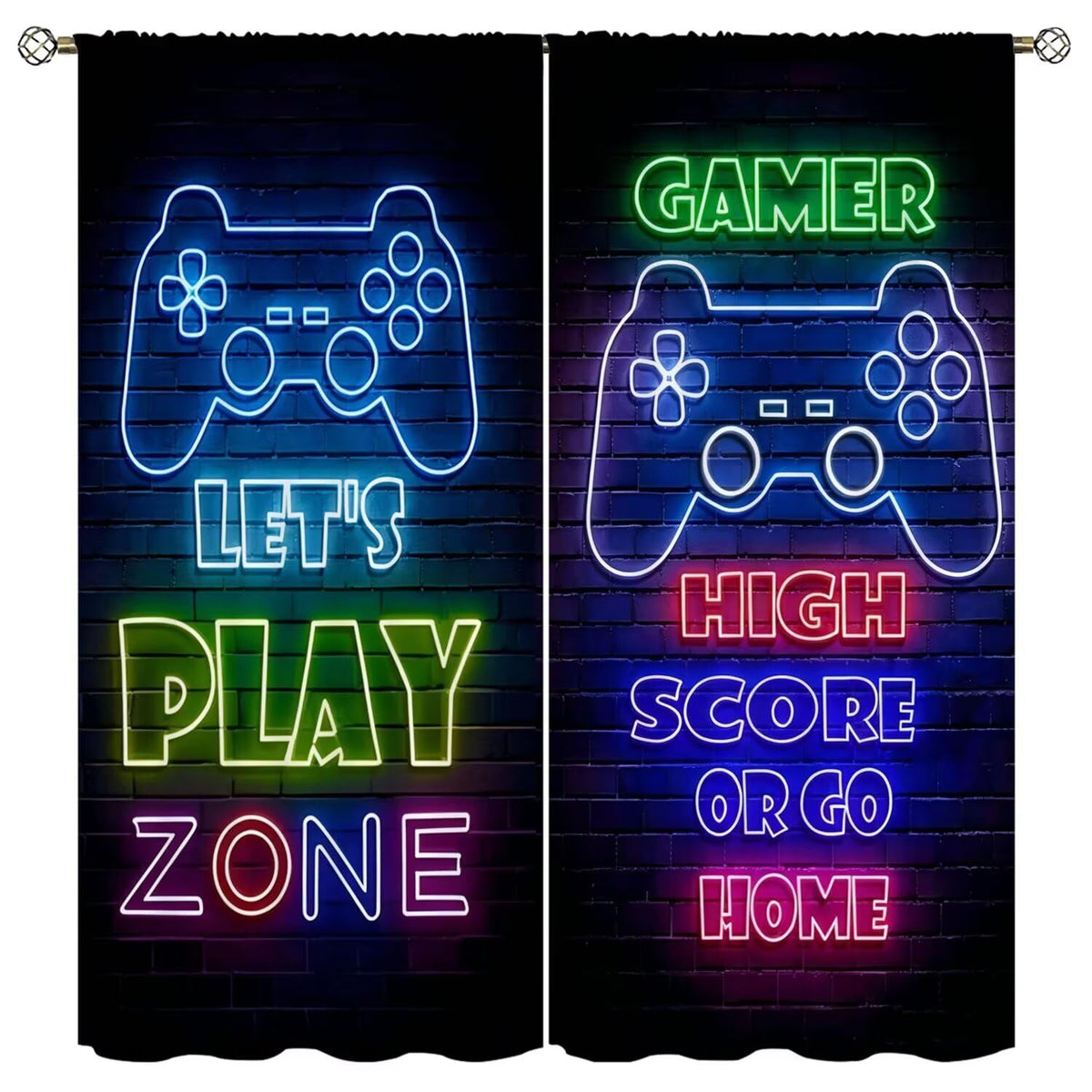GY Gaming Blackout Curtains, 2 Panels – 7 Sizes & 2 Patterns - Flex Gamingproduct_type