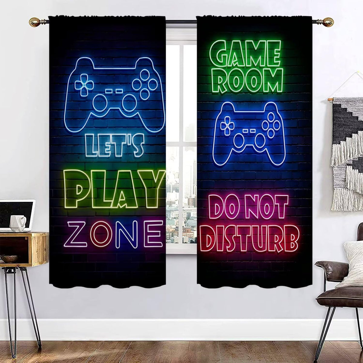 GY Gaming Blackout Curtains, 2 Panels – 7 Sizes & 2 Patterns - Flex Gamingproduct_type