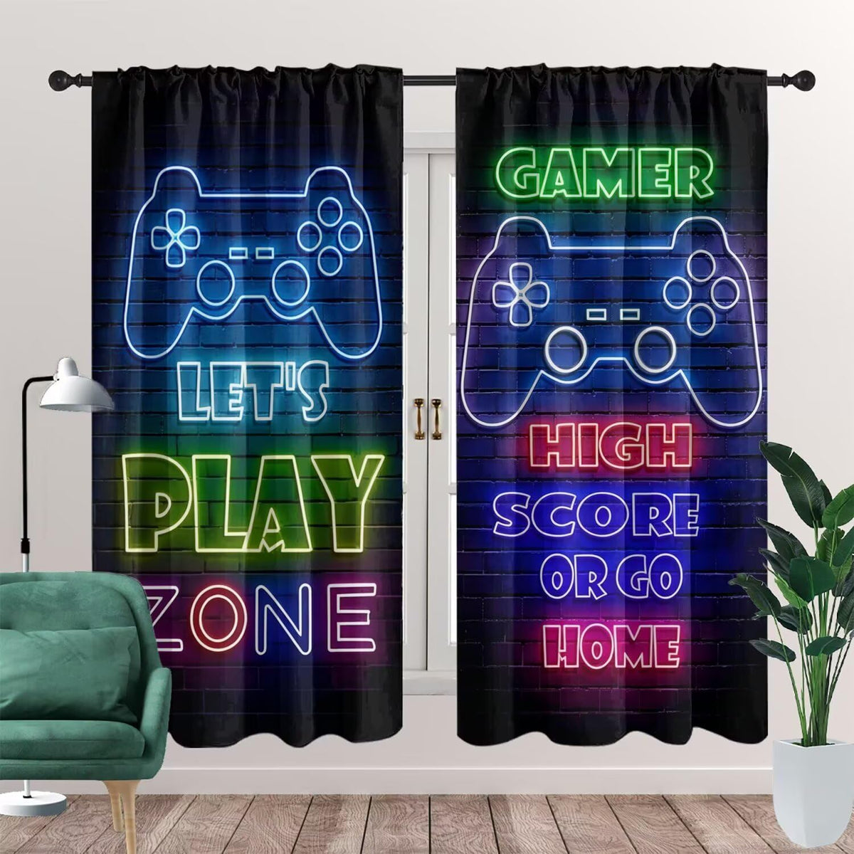 GY Gaming Blackout Curtains, 2 Panels – 7 Sizes & 2 Patterns - Flex Gamingproduct_type