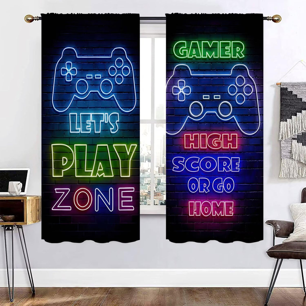 GY Gaming Blackout Curtains, 2 Panels – 7 Sizes & 2 Patterns - Flex Gamingproduct_type