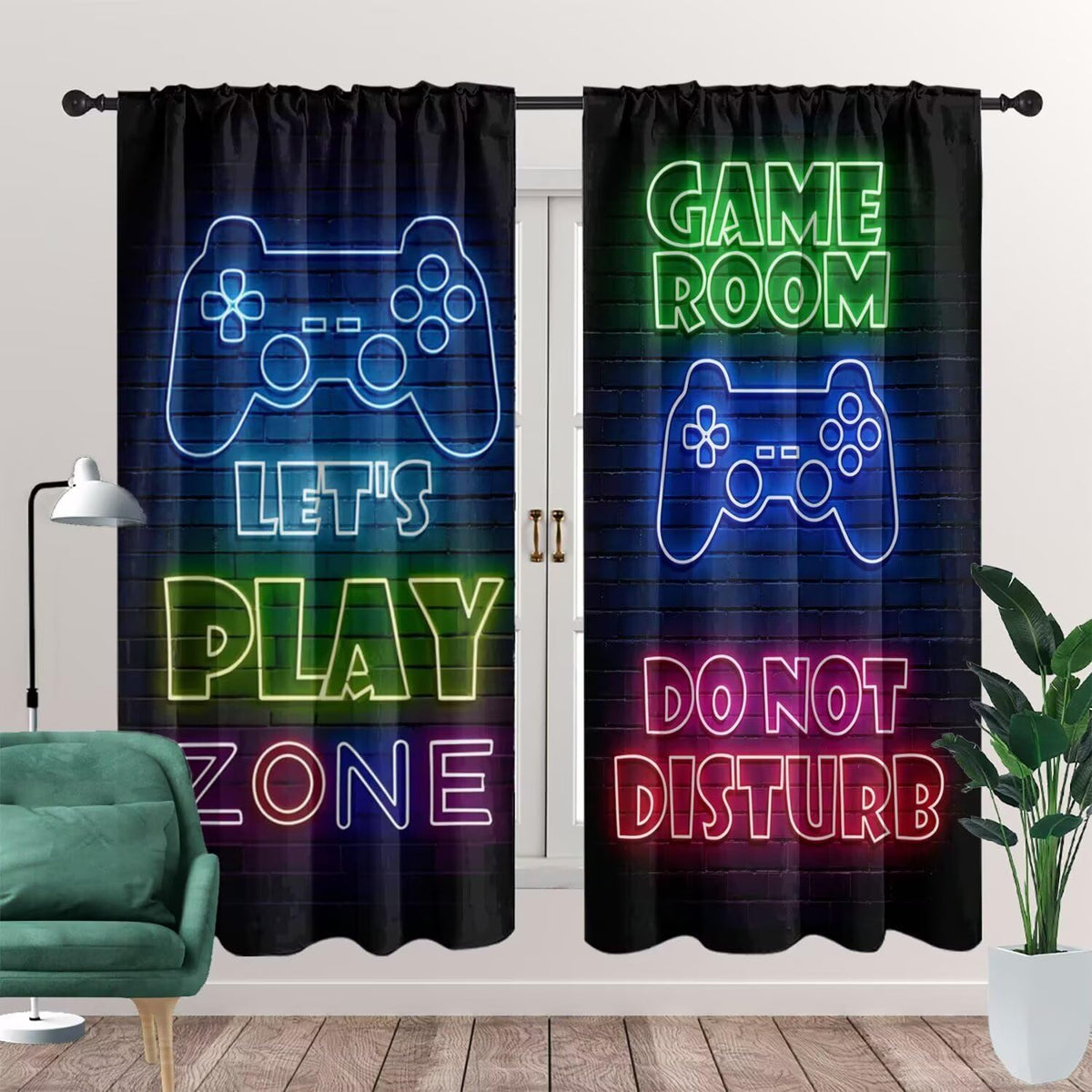 GY Gaming Blackout Curtains, 2 Panels – 7 Sizes & 2 Patterns - Flex Gamingproduct_type