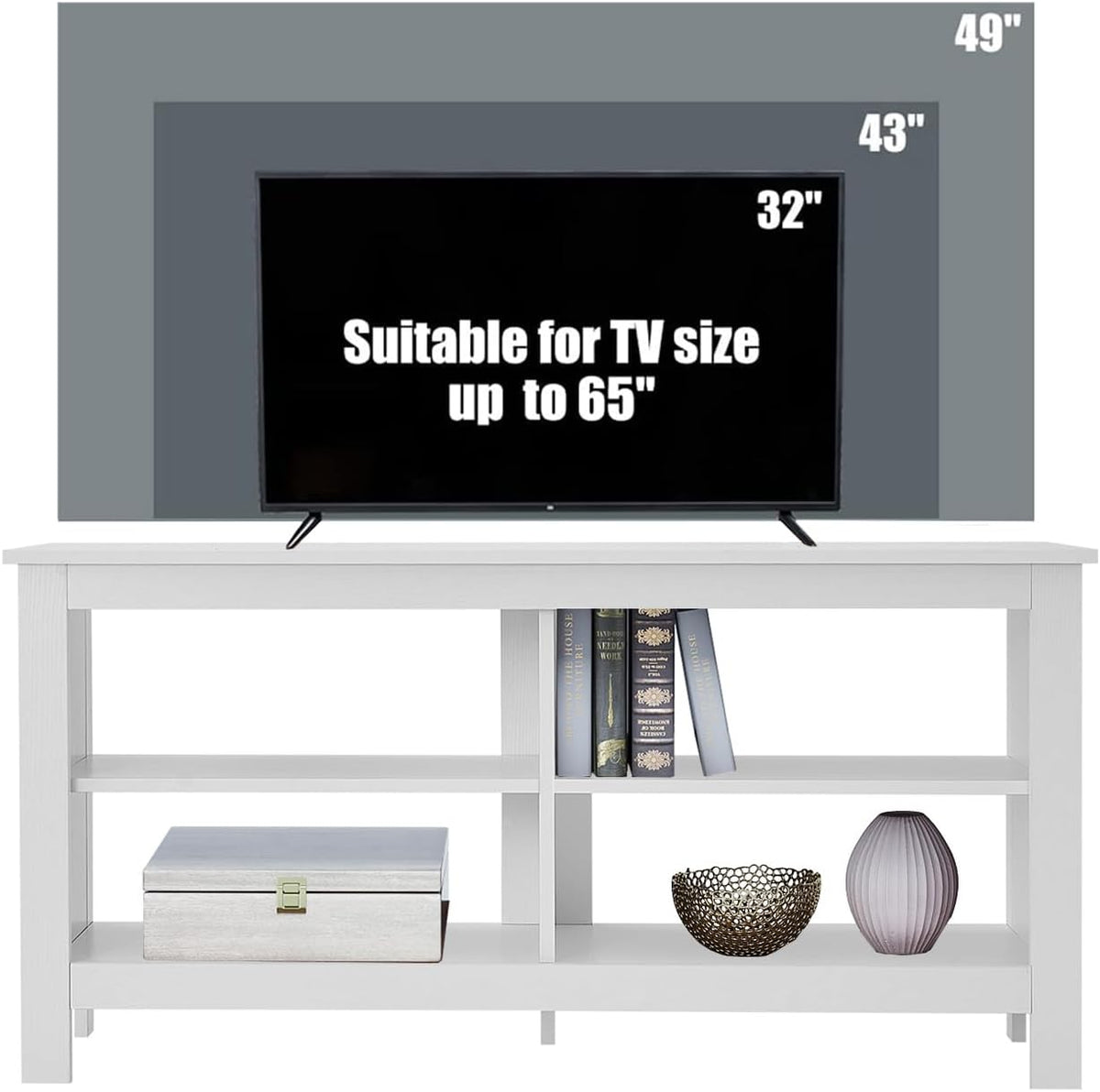 Gyger 43" TV Stand with 4 Open Shelves, Mid-Century Modern – 2 Colors - Flex Gamingproduct_type