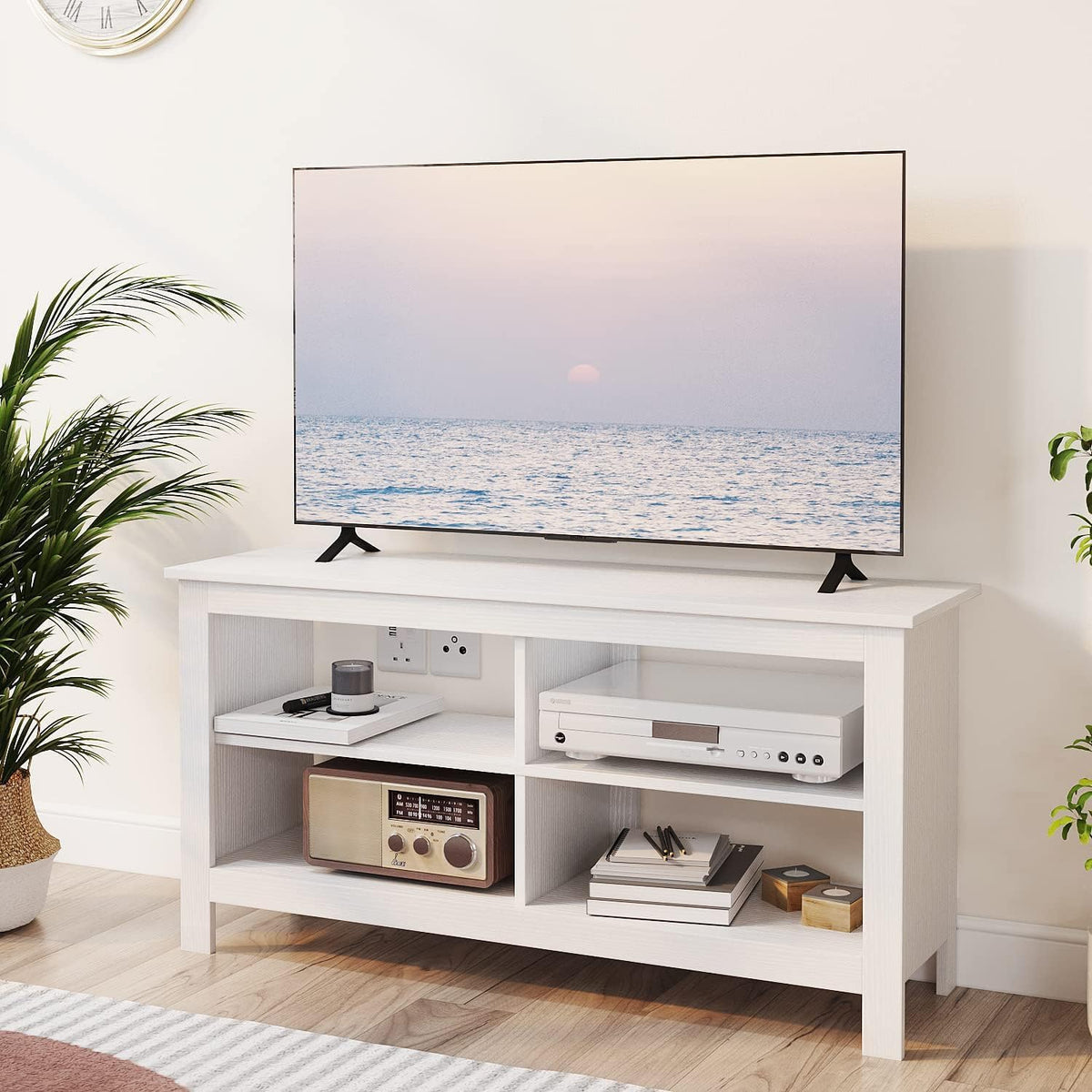Gyger 43" TV Stand with 4 Open Shelves, Mid-Century Modern – 2 Colors - Flex Gamingproduct_type