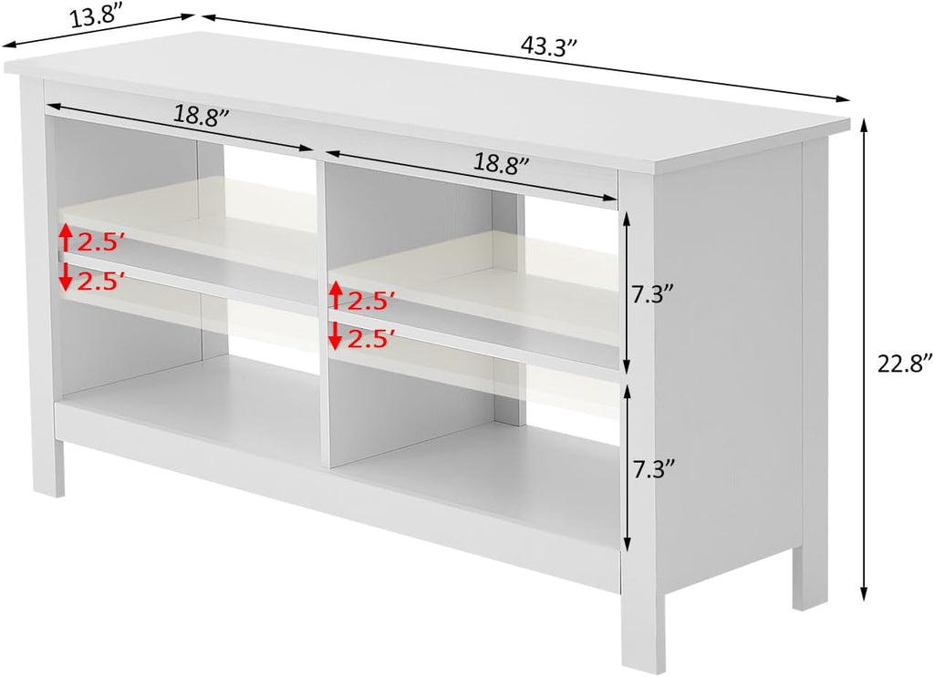 Gyger 43" TV Stand with 4 Open Shelves, Mid-Century Modern – 2 Colors - Flex Gamingproduct_type