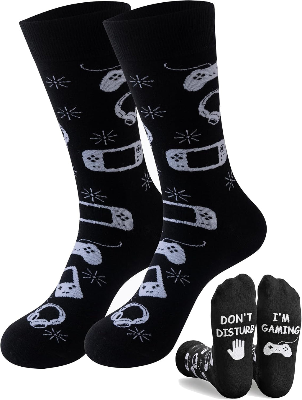 Hapfine "Don't Disturb I'm Gaming" Crew Socks – One Size - Flex Gamingproduct_type