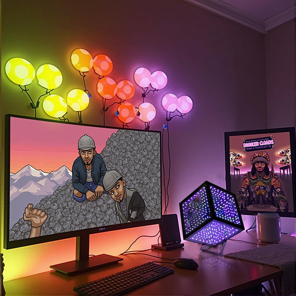 Heepulor Infinity Mirror Hyper Cube LED Lamp – 4 Sizes - Flex Gamingproduct_type