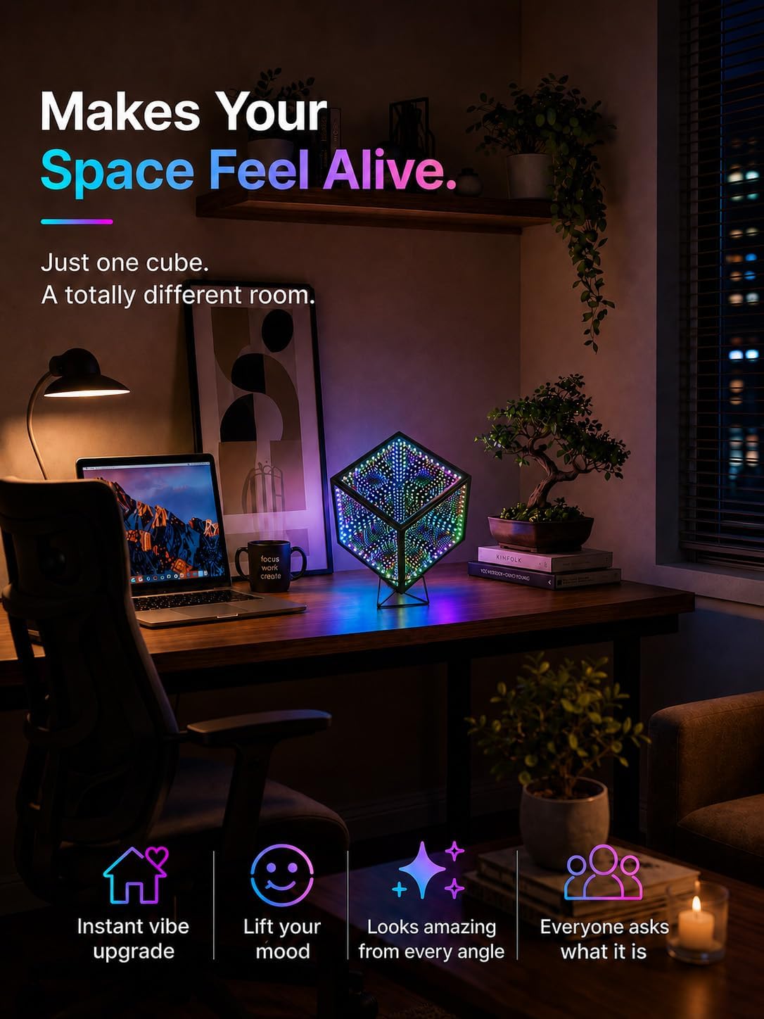 Heepulor Infinity Mirror Hyper Cube LED Lamp – 4 Sizes - Flex Gamingproduct_type