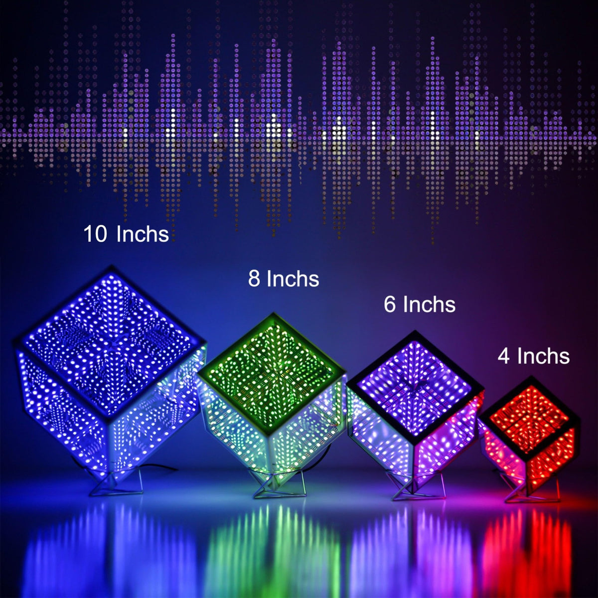 Heepulor Infinity Mirror Hyper Cube LED Lamp – 4 Sizes - Flex Gamingproduct_type
