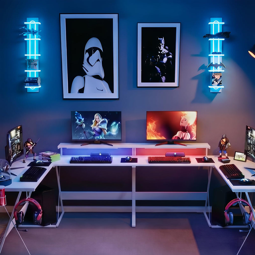 Homaterial 5-Tier Floating Shelves with RGB Lights – 2 Colors - Flex Gamingproduct_type