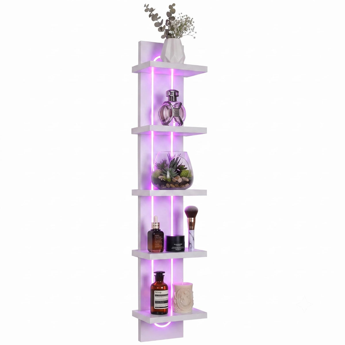 Homaterial 5-Tier Floating Shelves with RGB Lights – 2 Colors - Flex Gamingproduct_type