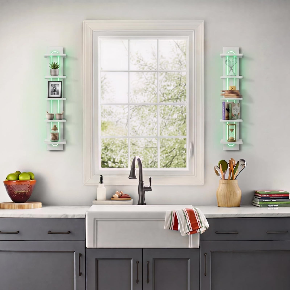 Homaterial 5-Tier Floating Shelves with RGB Lights – 2 Colors - Flex Gamingproduct_type