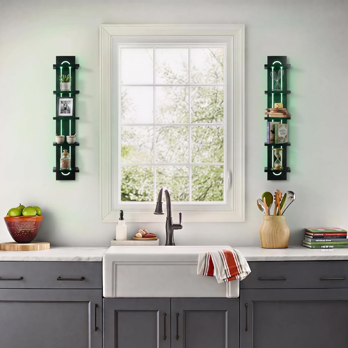 Homaterial 5-Tier Floating Shelves with RGB Lights – 2 Colors - Flex Gamingproduct_type
