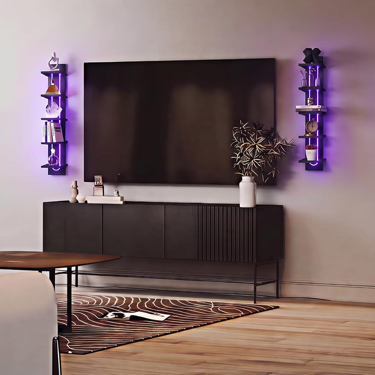 Homaterial 5-Tier Floating Shelves with RGB Lights – 2 Colors - Flex Gamingproduct_type