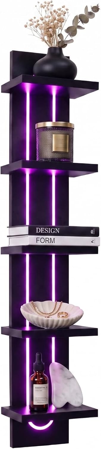 Homaterial 5-Tier Floating Shelves with RGB Lights – 2 Colors - Flex Gamingproduct_type