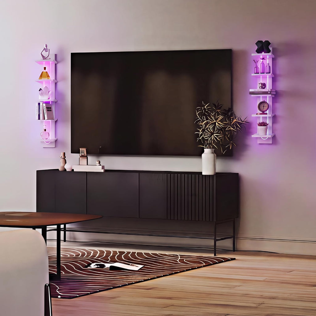 Homaterial 5-Tier Floating Shelves with RGB Lights – 2 Colors - Flex Gamingproduct_type