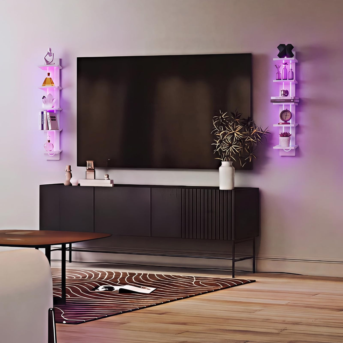 Homaterial 5-Tier Floating Shelves with RGB Lights – 2 Colors - Flex Gamingproduct_type