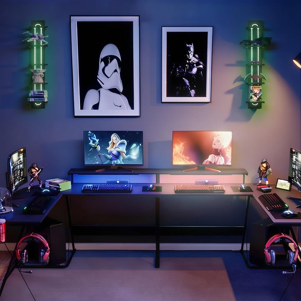 Homaterial 5-Tier Floating Shelves with RGB Lights – 2 Colors - Flex Gamingproduct_type