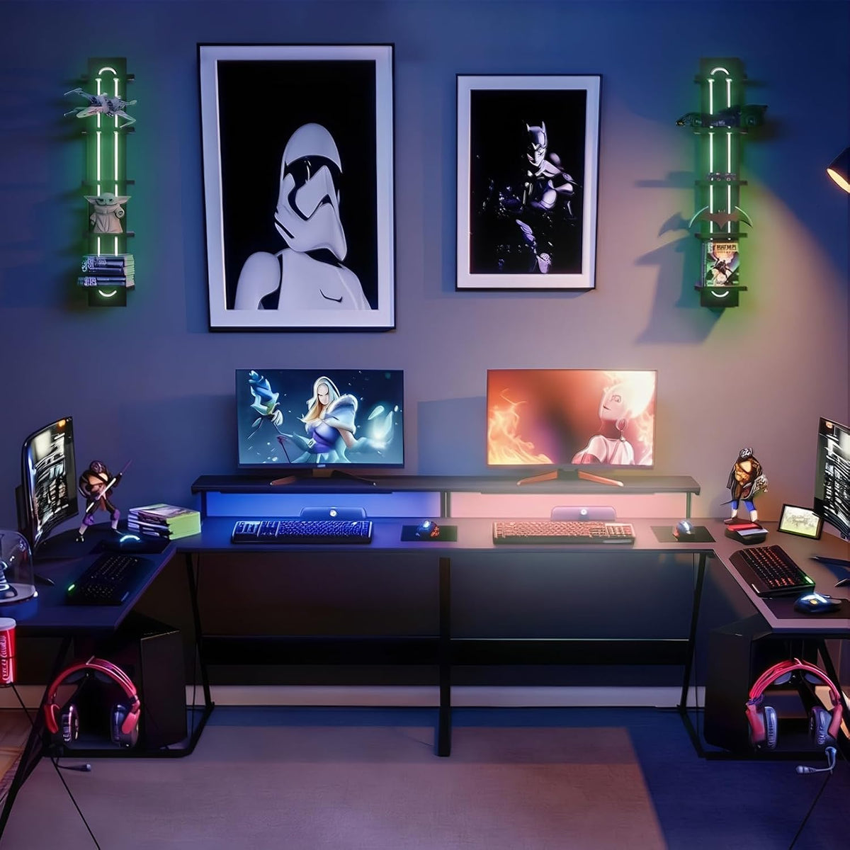 Homaterial 5-Tier Floating Shelves with RGB Lights – 2 Colors - Flex Gamingproduct_type