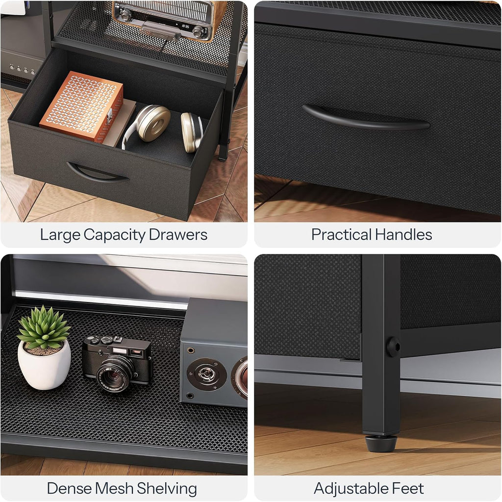 HOOBRO LED TV Stand with Drawers & Mesh Shelf, Fits 55" TV – 2 Colors - Flex Gamingproduct_type