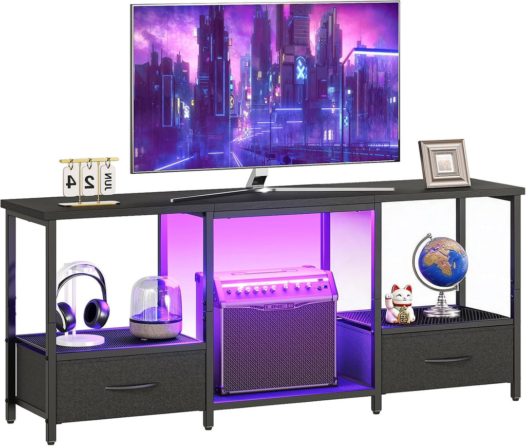 HOOBRO LED TV Stand with Drawers & Mesh Shelf, Fits 55" TV – 2 Colors - Flex Gamingproduct_type