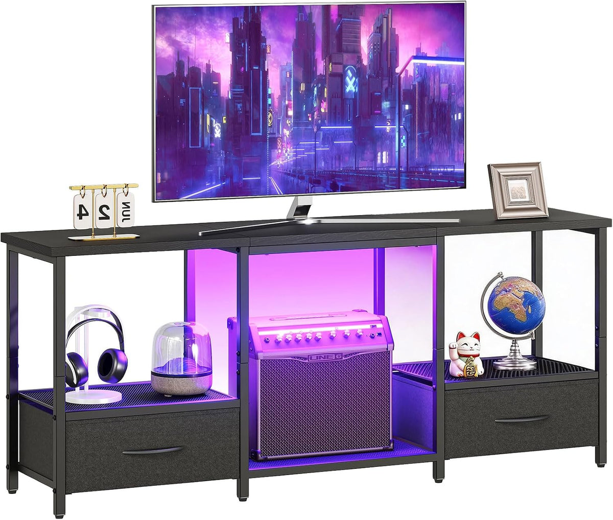 HOOBRO LED TV Stand with Drawers & Mesh Shelf, Fits 55" TV – 2 Colors - Flex Gamingproduct_type