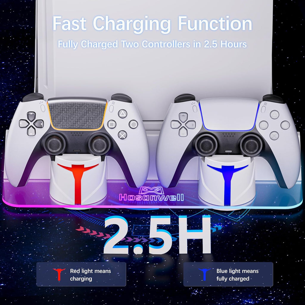 Hosanwell PS5 Wall Mount Kit with RGB Charging Station - Flex Gamingproduct_type