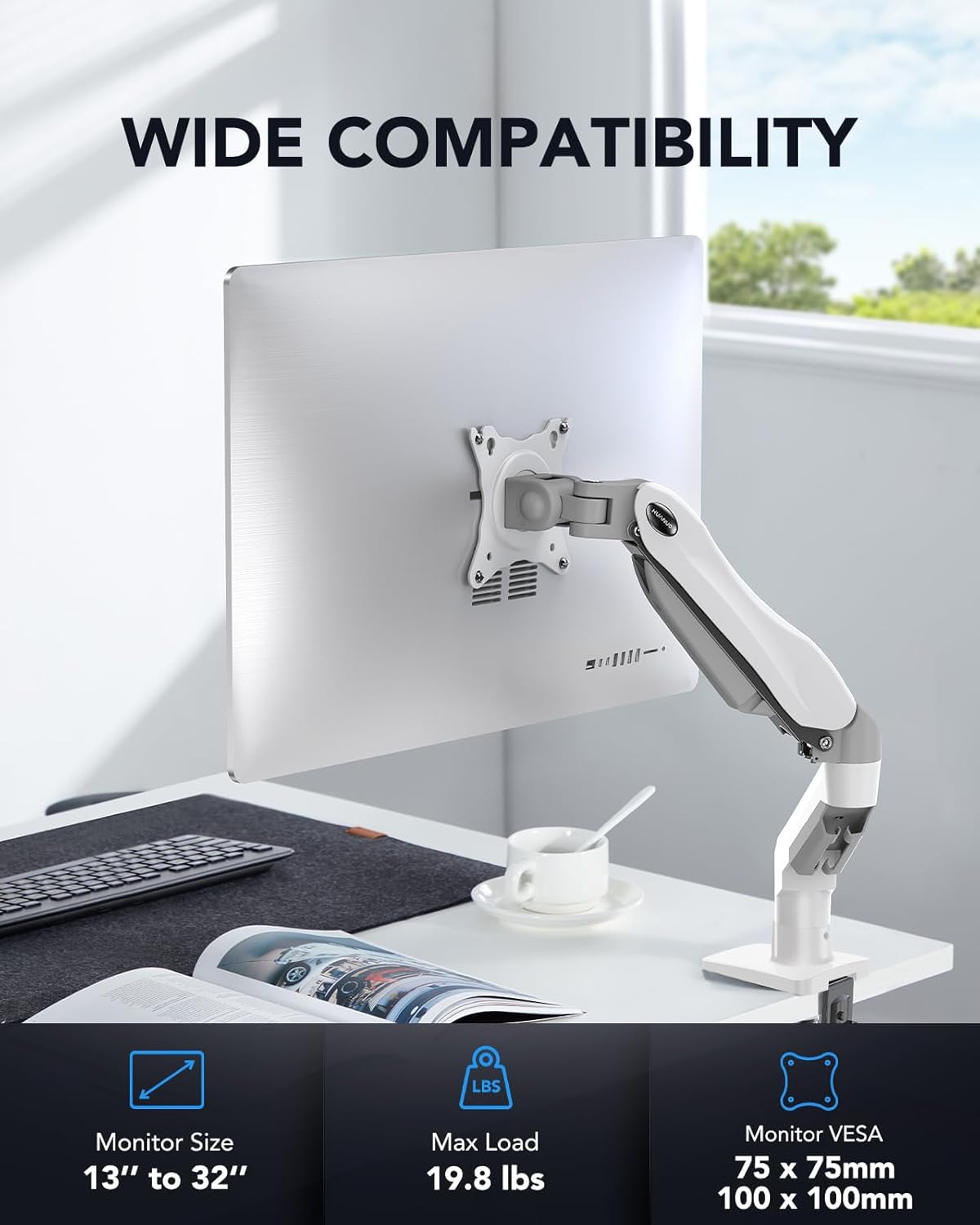 HUANUO FlowLift Single Monitor Arm 13-32 Inch – 2 Colors - Flex Gamingproduct_type