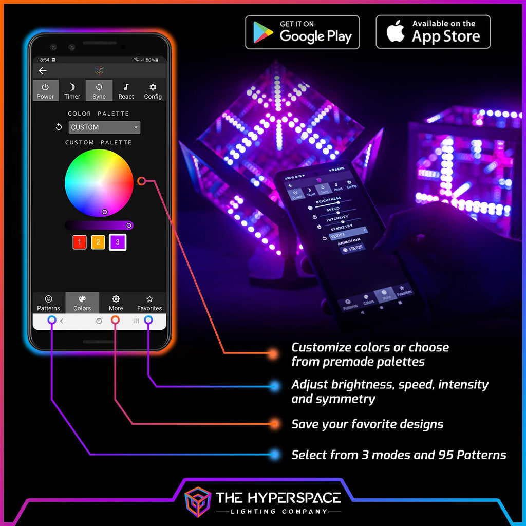 Hyperspace Lighting Co. Infinity Mirror LED Lamp – 4 Sizes - Flex Gamingproduct_type