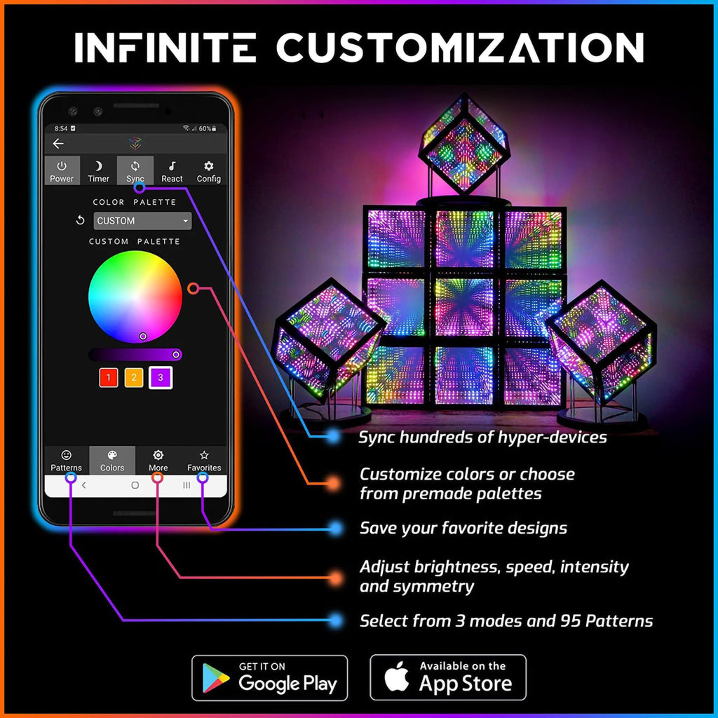 Hyperspace Lighting Co. Infinity Mirror LED Lamp – 4 Sizes - Flex Gamingproduct_type
